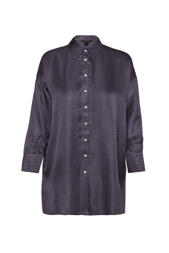 Iman I Silk Pajamas Shirt Anthracite 