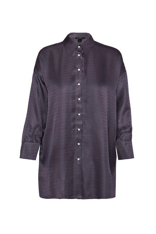 Iman I Silk Pajamas Shirt Anthracite - 1