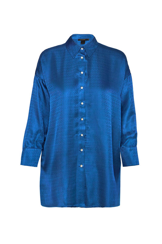 Iman I Silk Pajamas Shirt Blue - 2