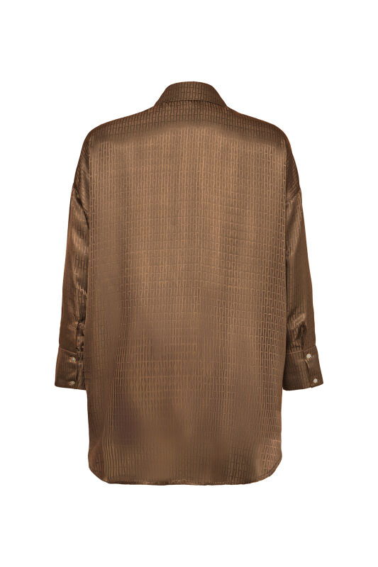 Iman I Silk Pajamas Shirt Light Brown - 2