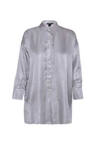 Iman I Silk Pajamas Shirt Silver 