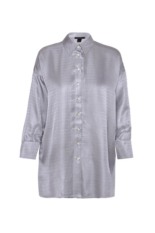 Iman I Silk Pajamas Shirt Silver - 1