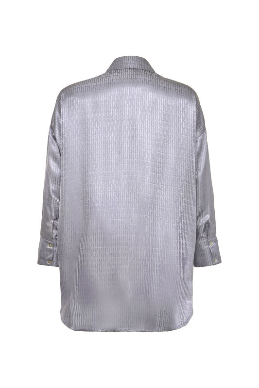 Iman I Silk Pajamas Shirt Silver - 2