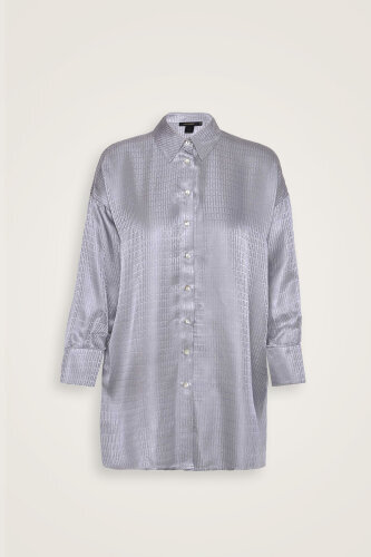 Iman I Silk Pajamas Shirt Silver - Imannoor (2)