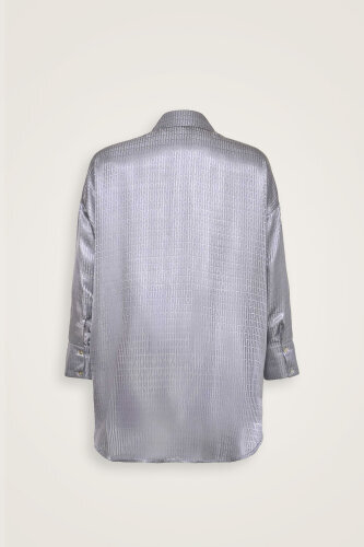 Iman I Silk Pajamas Shirt Silver - Imannoor (4)