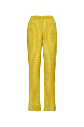 Iman I Yellow Silk Pants Pajamas 