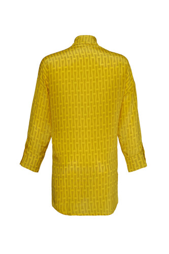 Iman I Yellow Silk Shirt Pajamas - 2