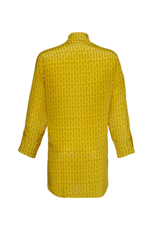 Iman I Yellow Silk Shirt Pajamas - 2