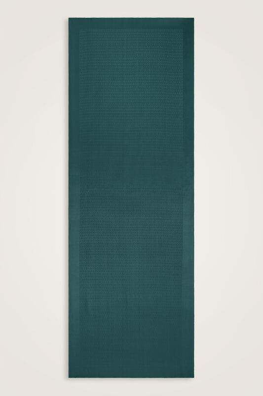 İman I Yeşil Petrol Jakar İpek Gömlek Şalı 70x200 - 2