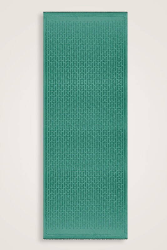 Iman I Zümrüt Yeşili İpek Şal 70x200 - 2