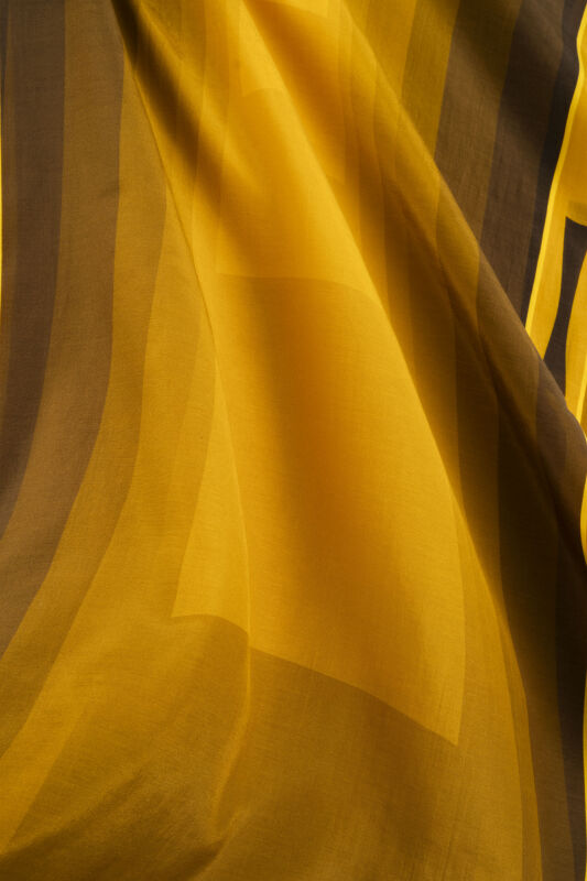 İman Kapısı Hardal Floş Pamuk Şal 70x210 - 4