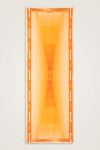 İman Kapısı Turuncu Floş Pamuk Şal 70x210 - 2