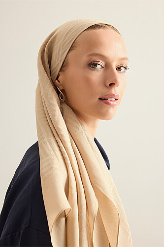 Iman Kare Antique Beige Naia Scarf - Imannoor