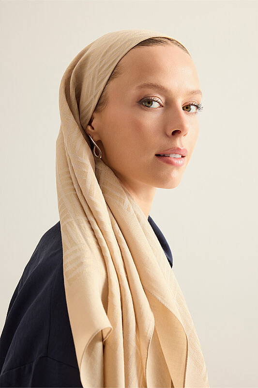 Iman Kare Antique Beige Naia Scarf - 1