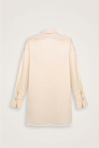 Iman Kare Cream Silk Pajama Shirt - 4