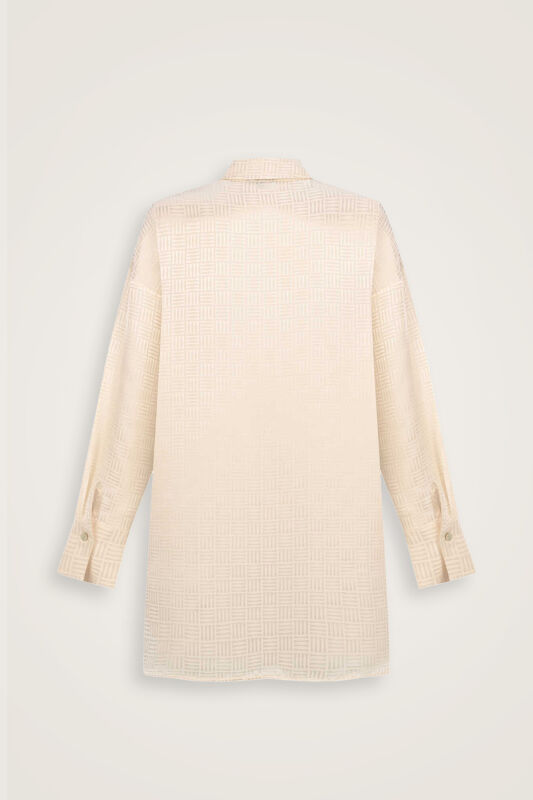 Iman Kare Cream Silk Pajama Shirt - 4