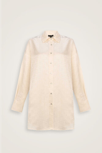Iman Kare Cream Silk Pajama Shirt - 2