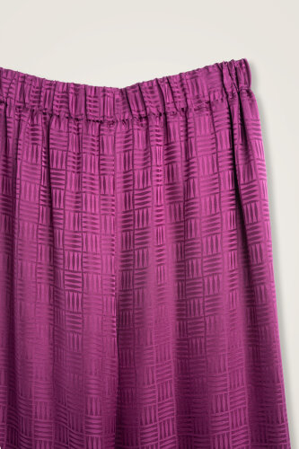 Iman Kare Dark Plum Jacquard Silk Trousers - 2