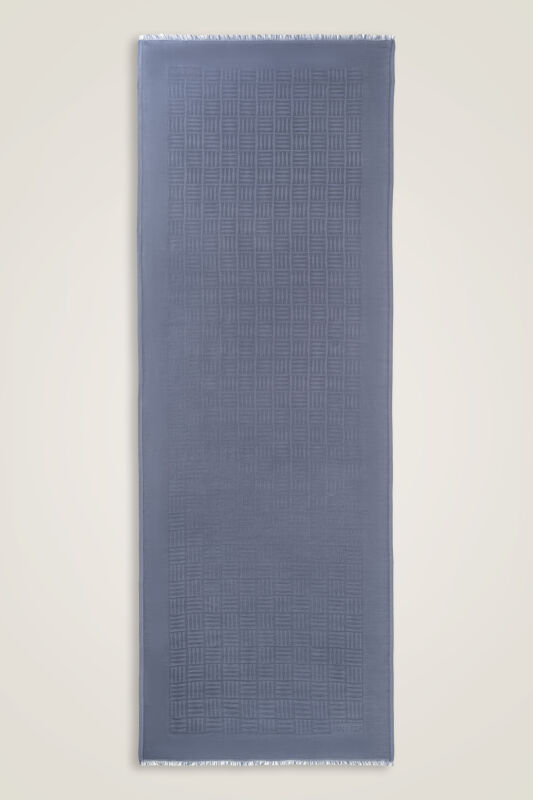 İman Kare Denim İpek Şal 70x200 - 2