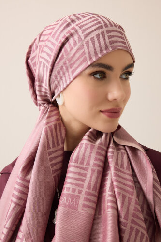 İman Kare Gül Kurusu İpek Şal 70x200 - Imannoor (3)