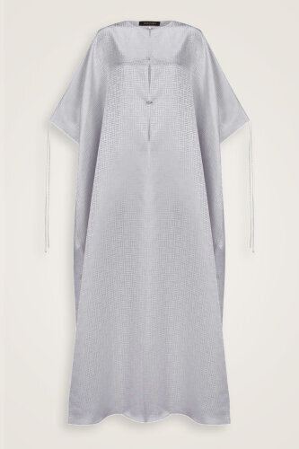 İman Kare Gümüş İpek Abaya - 2