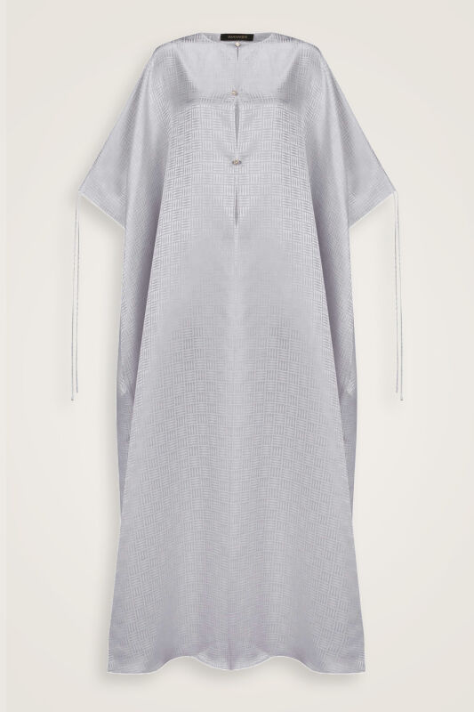 İman Kare Gümüş İpek Abaya - 2