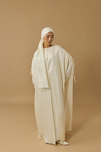 İman Kare Krem İpek Abaya - Imannoor (1)