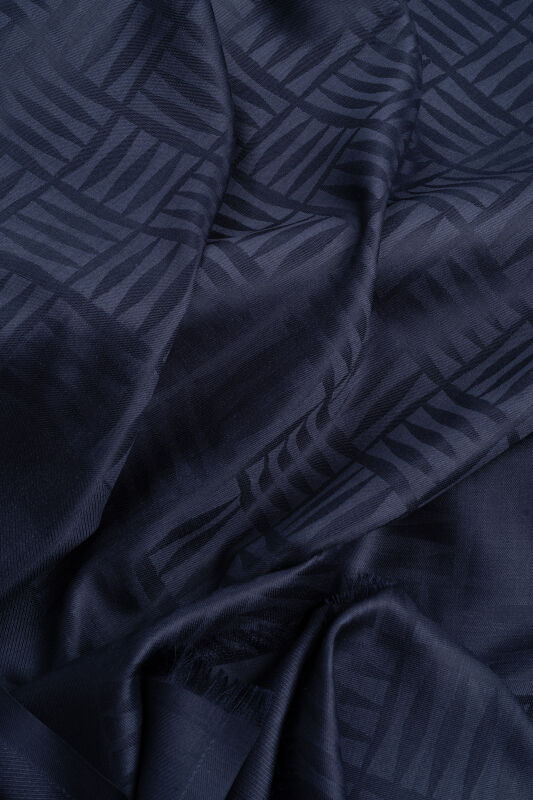 Iman Square Silk Scarf Navy - 2