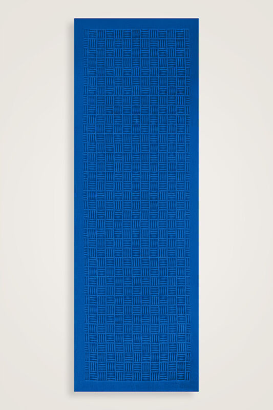 İman Kare Mavi Naia Pamuk Şal 70x210 - 2