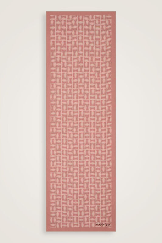 Iman Kare Pembe Tivil İpek Şal 70x210 - 1