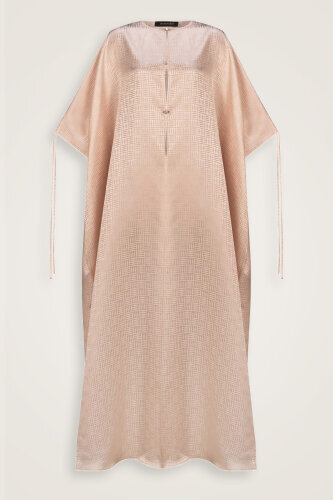 İman Kare Pudra İpek Abaya - 2