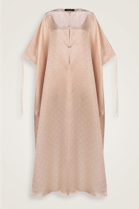 İman Kare Pudra İpek Abaya - 2