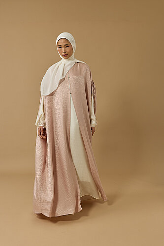 İman Kare Pudra İpek Abaya - Imannoor (1)