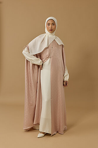 İman Kare Pudra İpek Abaya - Imannoor (4)