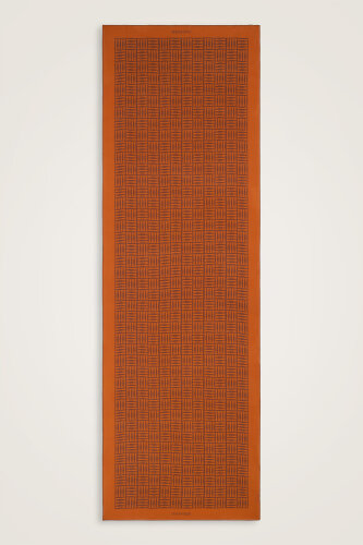  İman Kare Safran Krep İpek Gömlek Şalı 70x210 - Imannoor (1)