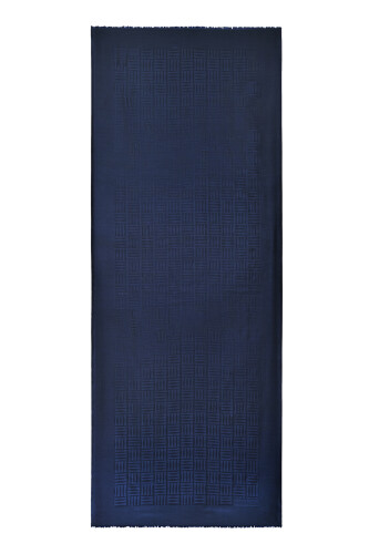 Iman Square Silk Scarf Navy 