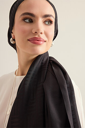 İman Kare Siyah İpek Şal 70x210 - Imannoor (3)