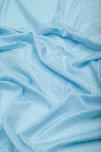 Iman Small Monogram Cotton Silk Shawl Blue - 3