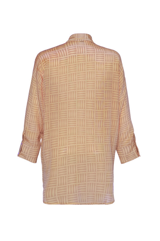 Imankare Beige Silk Shirt Pajamas - 3