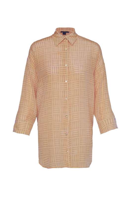 Imankare Beige Silk Shirt Pajamas - 2