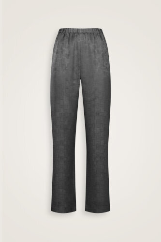 Iman Square Black Silk Pajama Pants - 2