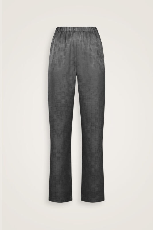 Iman Square Black Silk Pajama Pants - 2