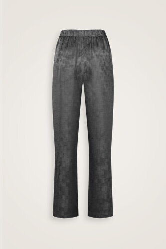 Iman Square Black Silk Pajama Pants - 4