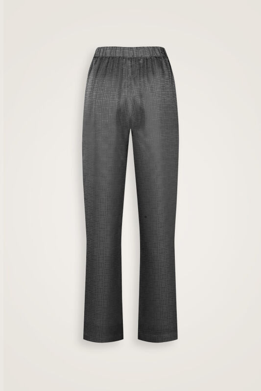 Iman Square Black Silk Pajama Pants - 4