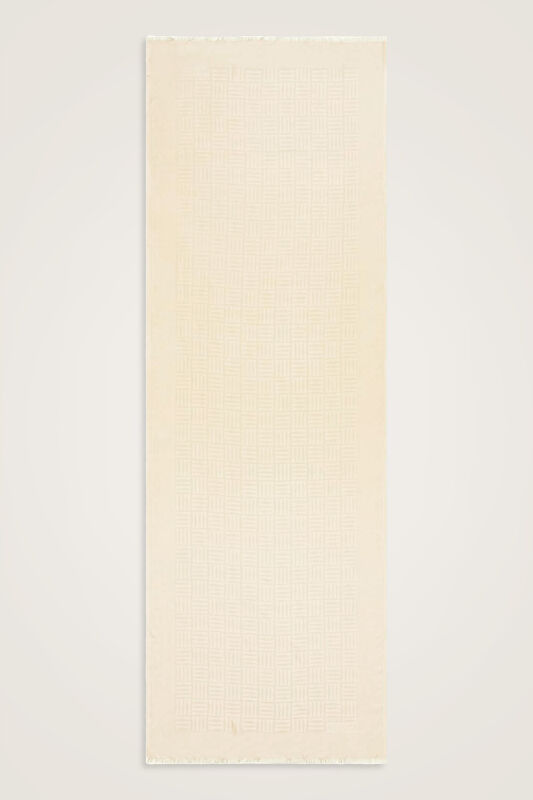 Iman Square Bone Silk Shawl - 1