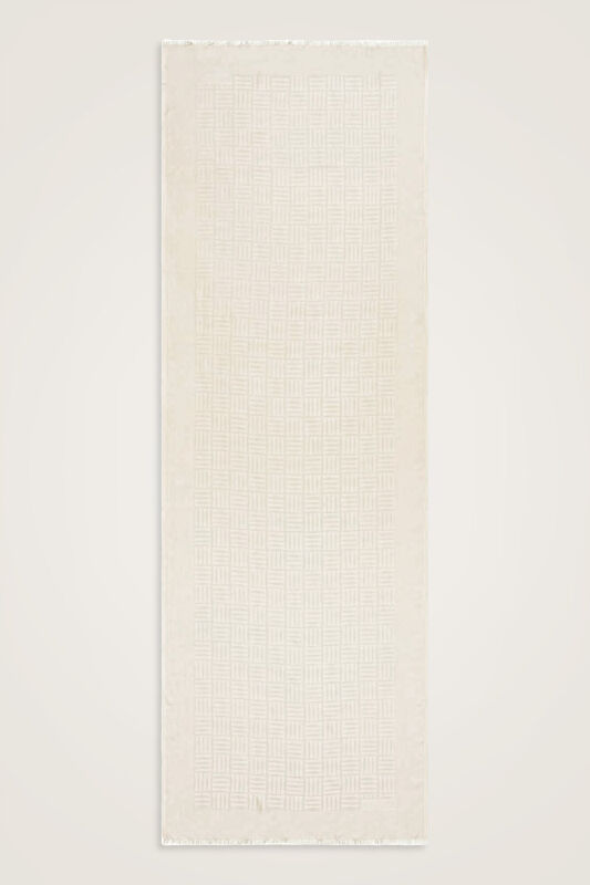 Iman Square Bone Silk Shawl - 2