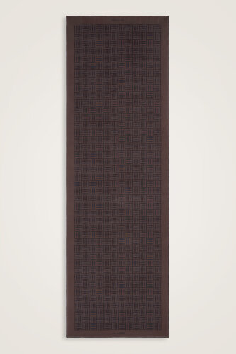 Iman Square Brown Crepe Silk Shirt Scarf 