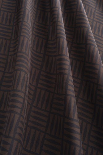 Iman Square Brown Crepe Silk Shirt Scarf - 2