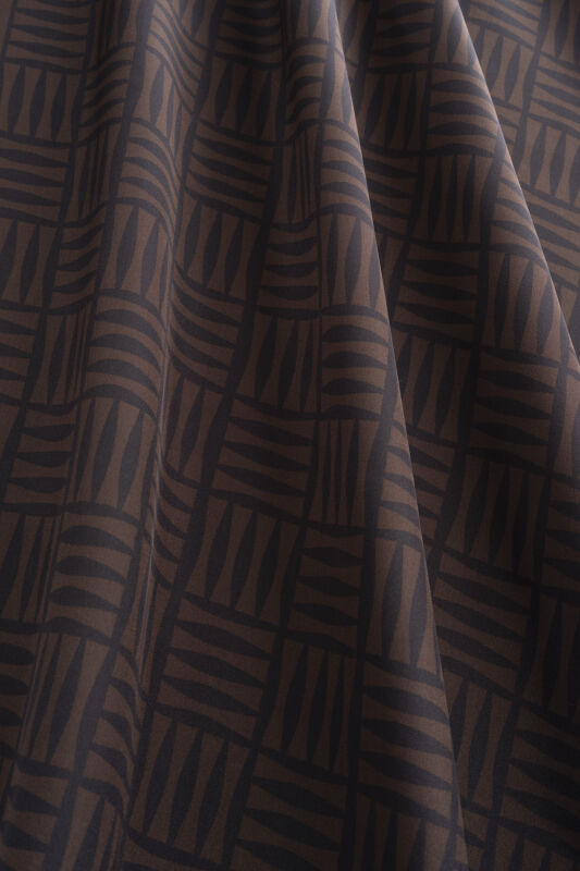 Iman Square Brown Crepe Silk Shirt Scarf - 2