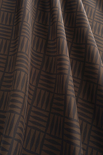 Iman Square Brown Crepe Silk Shirt Scarf - 4